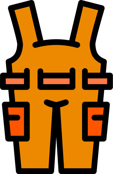 棕色工装裤图标轮廓风格图片下载