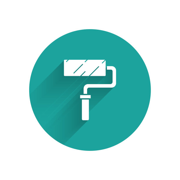 白色漆辊刷隔离用长图标图片下载