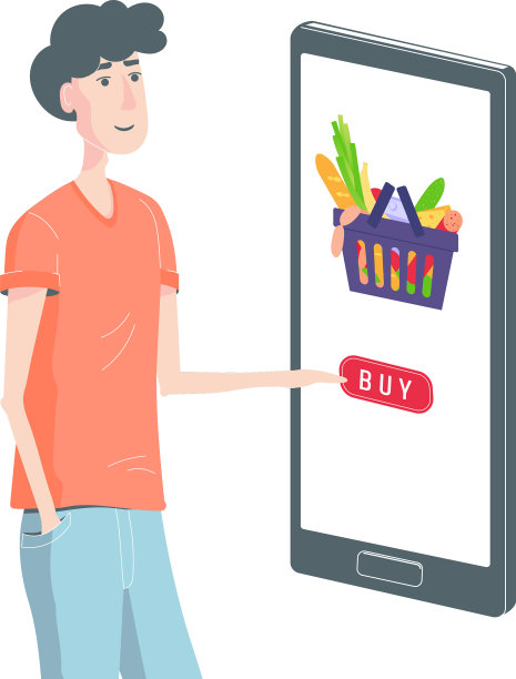 在网上杂货店购买食品，送货上门图片下载