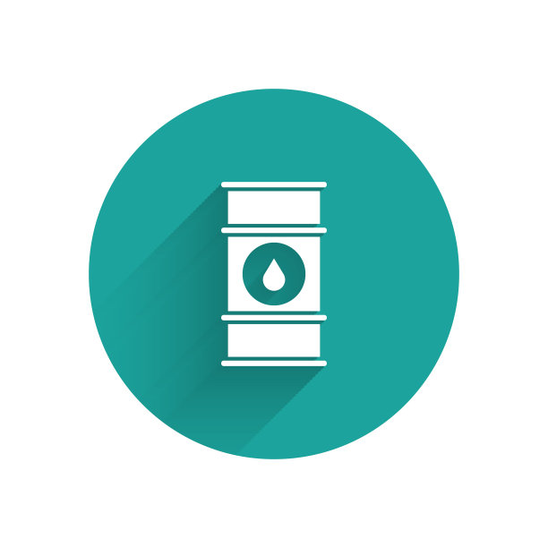 白色油桶线图标与长隔离图片下载