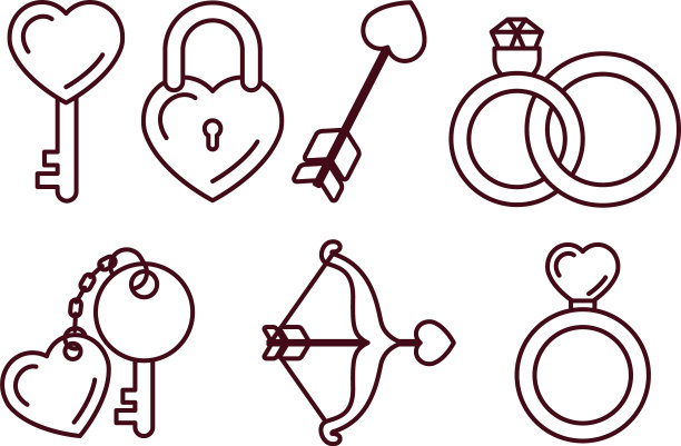 孤爱图标集线设计图片下载