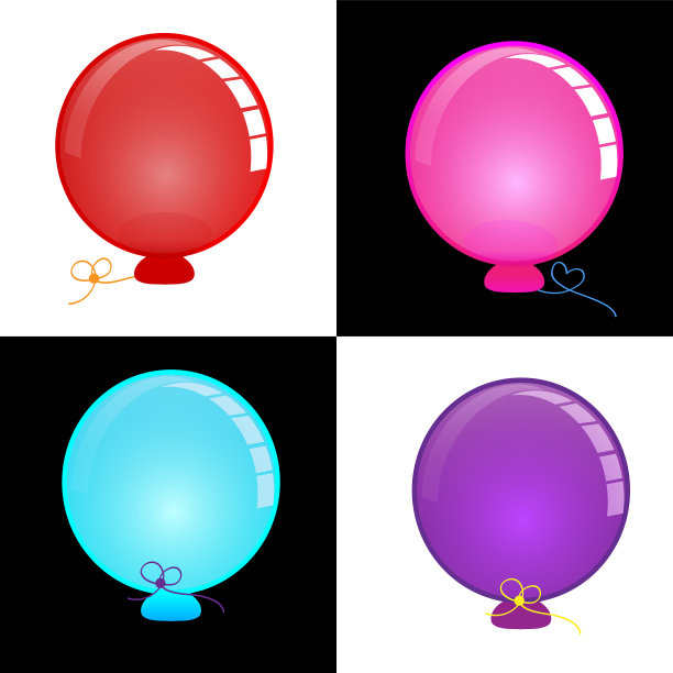 圆气球鲜艳多彩图片下载