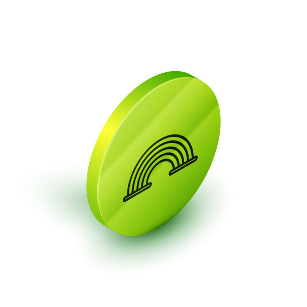 等距线彩虹与云图标隔离图片下载