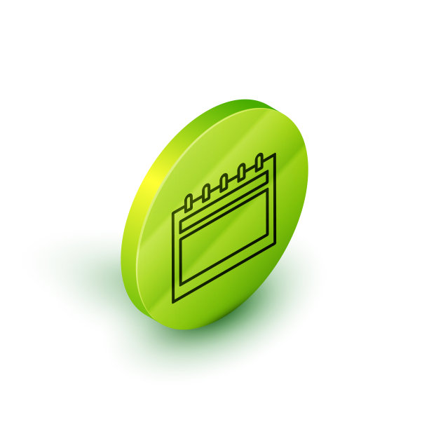 等距线日历图标孤立在白色图片下载