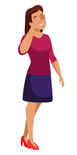 矢量人物插图的女人闭上眼睛与她的手图片下载