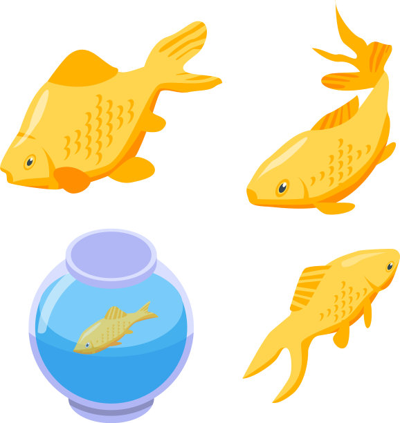 金鱼图标设置等距样式图片下载