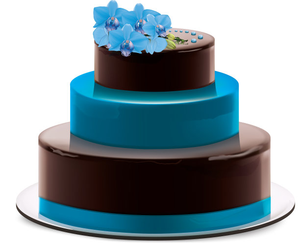 蓝兰花多层巧克力蛋糕图片下载