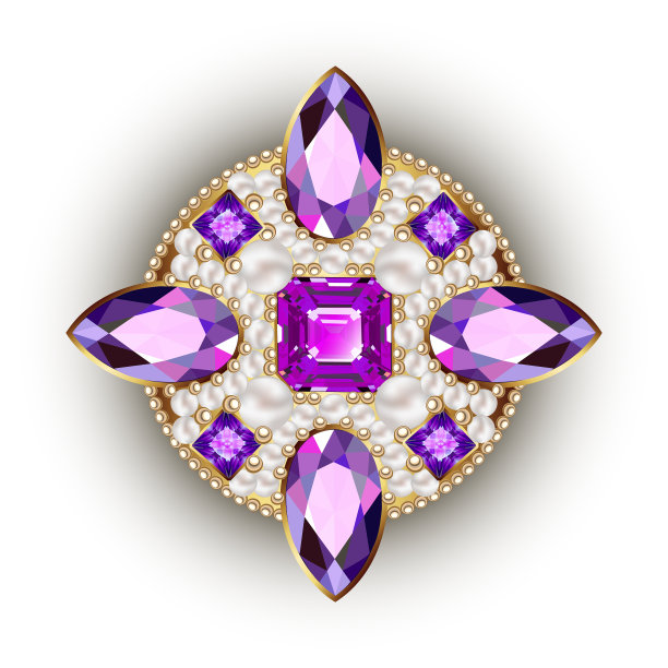 饰有宝石细丝的胸针垂饰图片下载