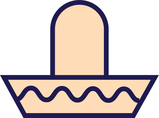 墨西哥文化帽子填补风格图标图片下载