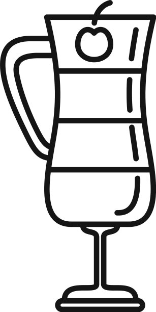 水果鸡尾酒图标轮廓风格图片下载