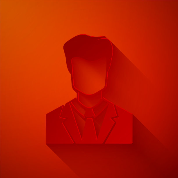 剪纸用户在商务西装图标图片下载