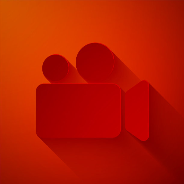 剪纸电影或摄像机图标隔离图片下载