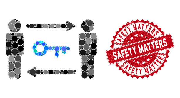 拼贴人员钥匙交换与垃圾安全图片下载