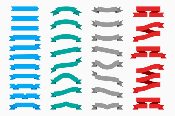 五彩缤纷的彩带条幅平整了图片下载