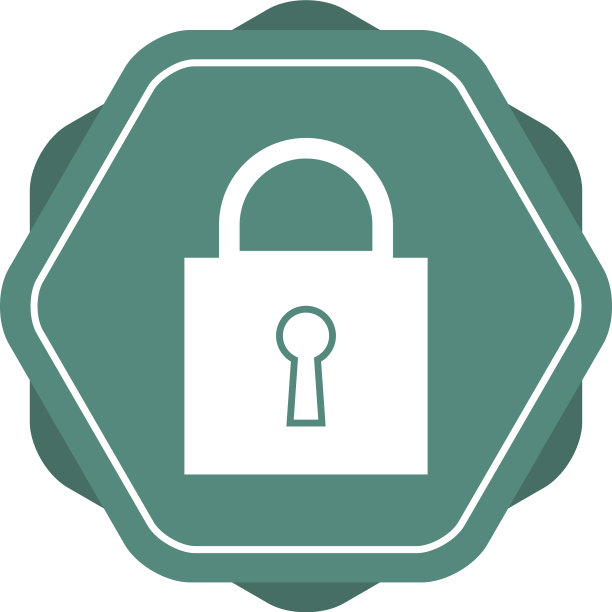 美丽的安全锁字形图标图片下载