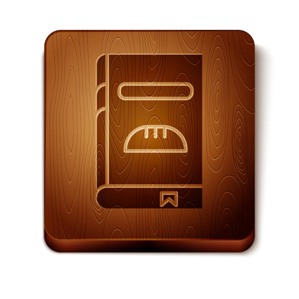 棕色食谱图标孤立在白色背景图片下载