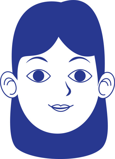 卡通女人微笑图标平面设计图片下载