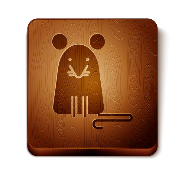 棕色老鼠图标孤立在白色背景的老鼠图片下载