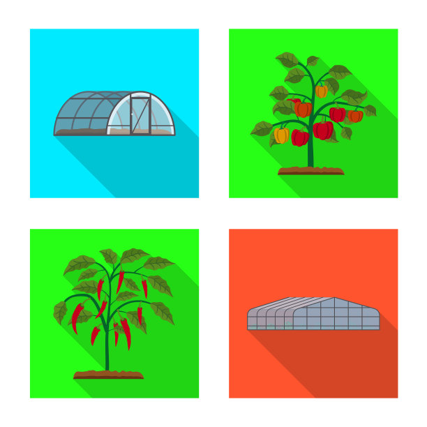 设计温室和植物标志图片下载