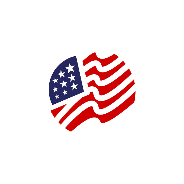 红蓝星条旗美国国旗标志图片下载