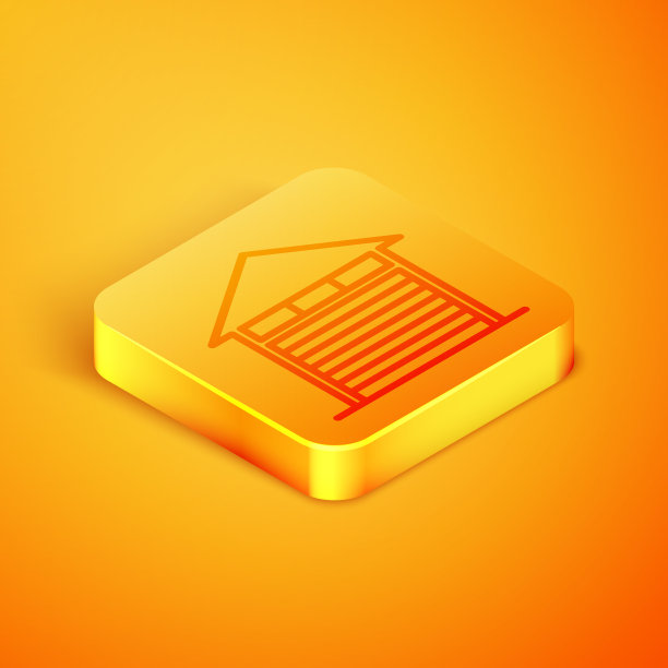 等距线封闭仓库图标隔离图片下载