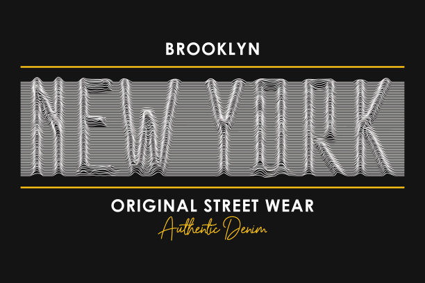 纽约t恤设计与口号从3d线图片下载