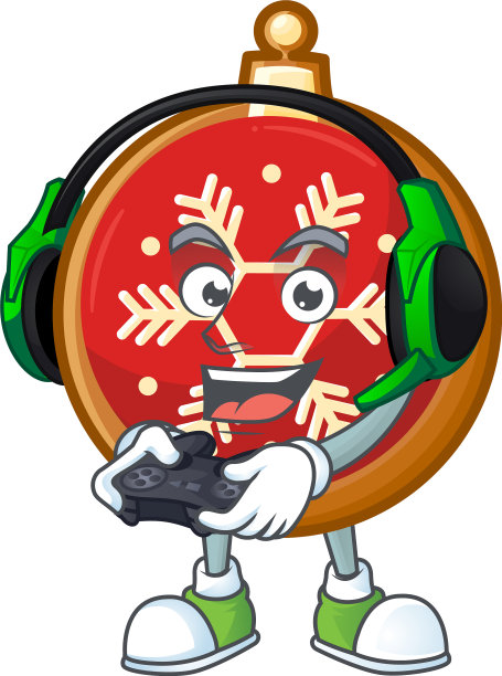 可爱的红色圣诞球卡通图片下载