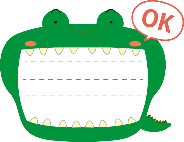 可爱的凯门鳄noteboard图片下载