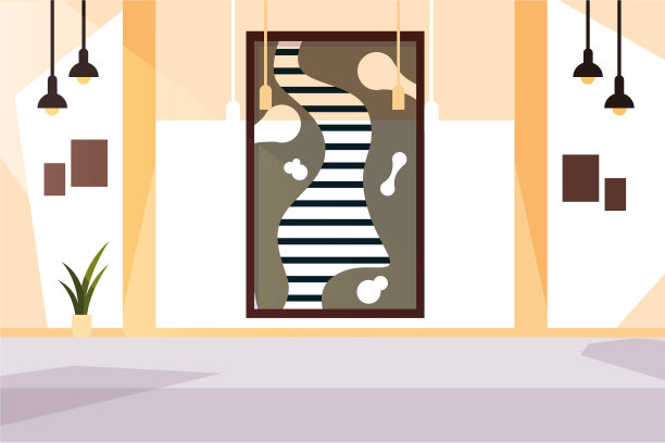 白色背景的展厅画廊图片下载