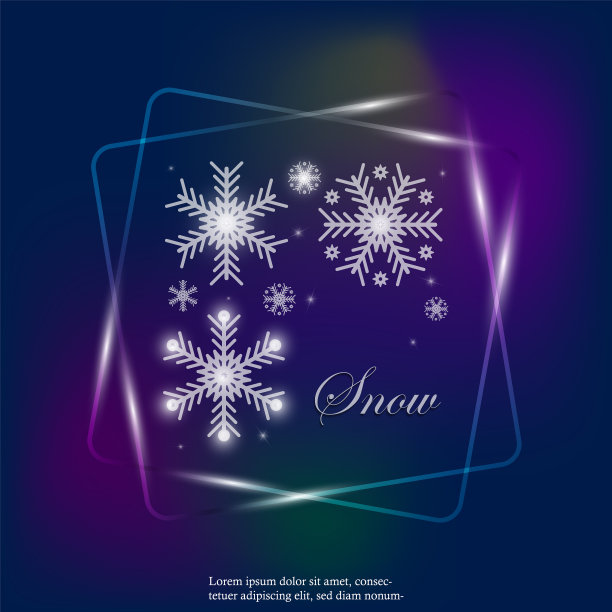 雪花降雪霓虹灯图标图片下载