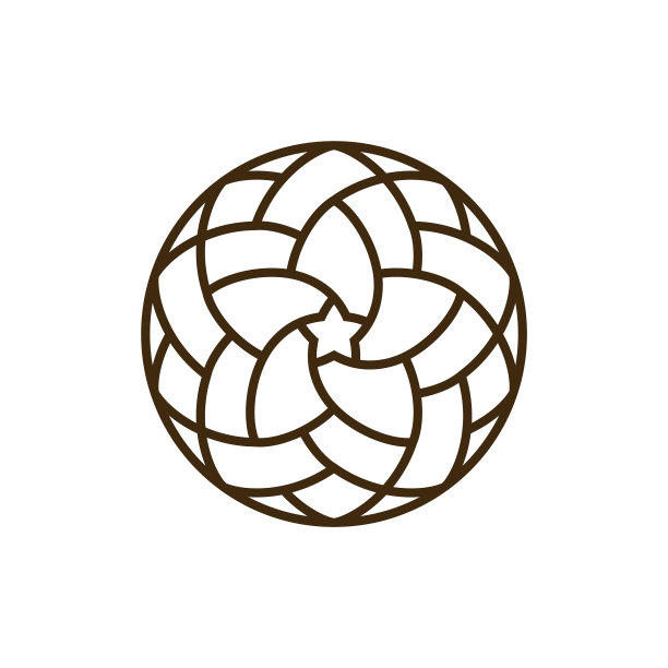 几何圆形东方星标志圆形图片下载