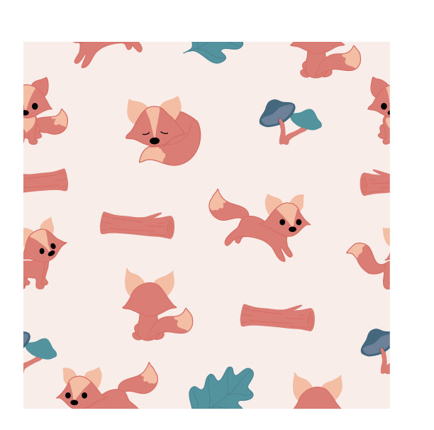 可爱的狐狸在一个无缝的图案设计图片下载