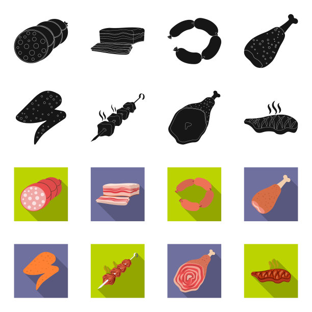 肉和火腿图标集图片下载
