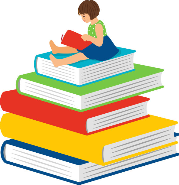 漫画阅读小女孩图片下载