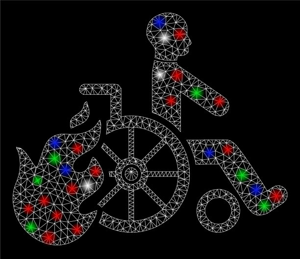 有闪光点的明亮网格2d烧伤患者图片下载