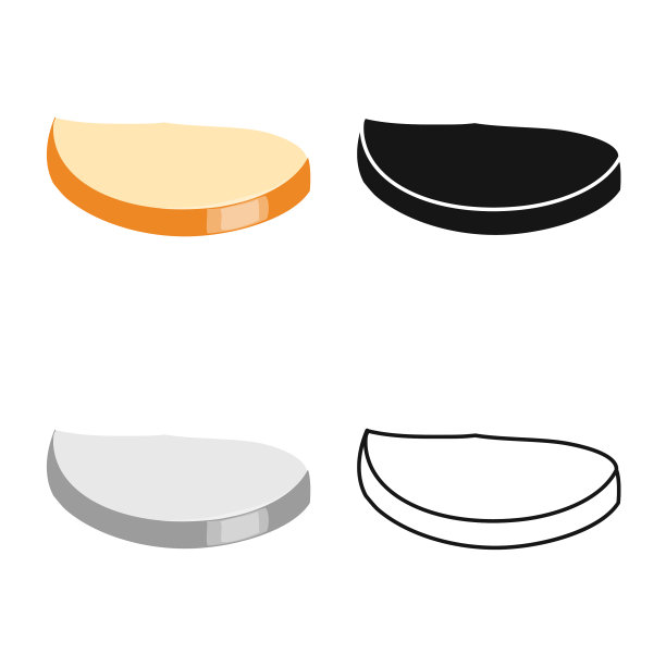 设计圆面包和面包的符号图形图片下载