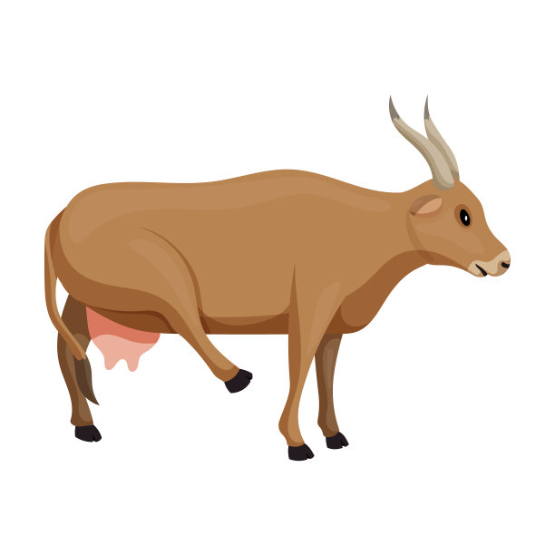 牛图标卡通图标孤立上图片下载