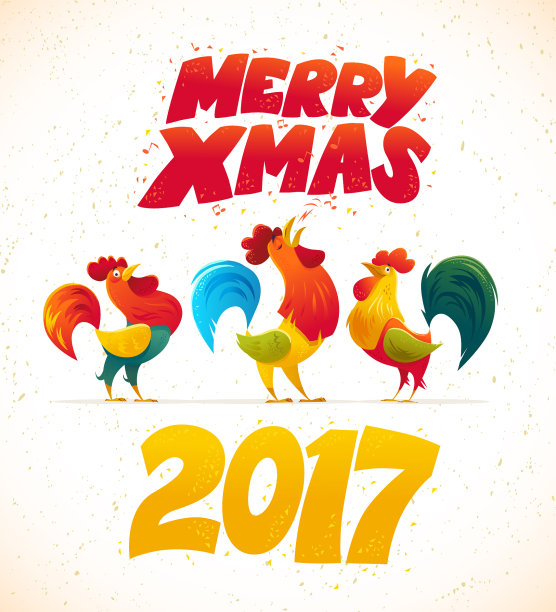 贺年设计鸣唱雄鸡图片下载