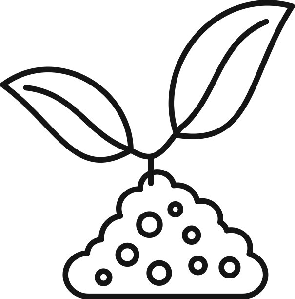 花卉植物土壤图标轮廓风格图片下载