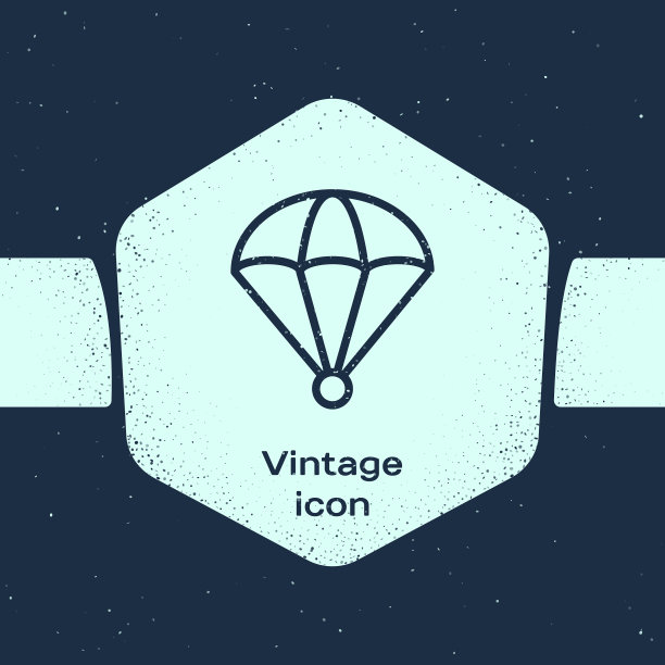 垃圾线降落伞图标孤立在蓝色图片下载