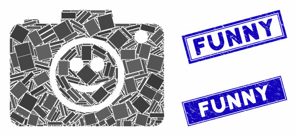 微笑照片相机马赛克和垃圾矩形图片下载