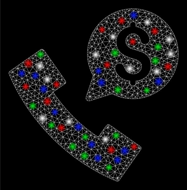 明亮的网状骨架电话订购与亮点图片下载