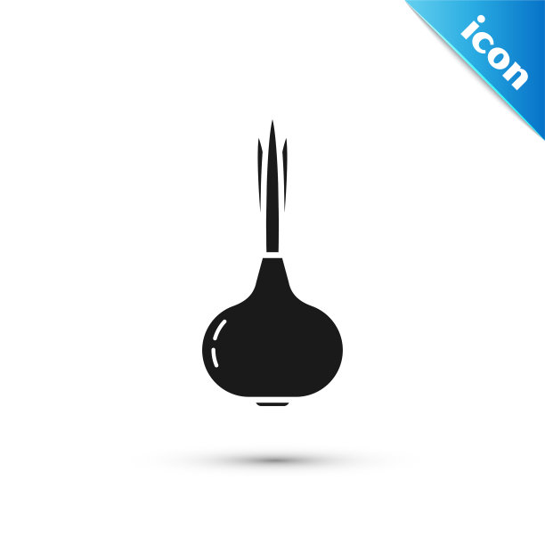 黑色洋葱图标孤立在白色背景图片下载