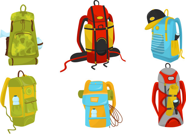 彩色露营背包图片下载