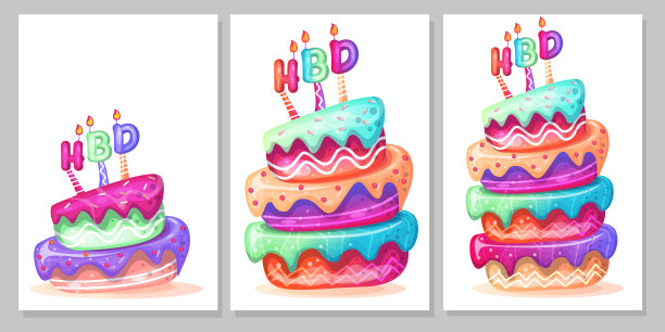 生日蛋糕卡通套装图片下载
