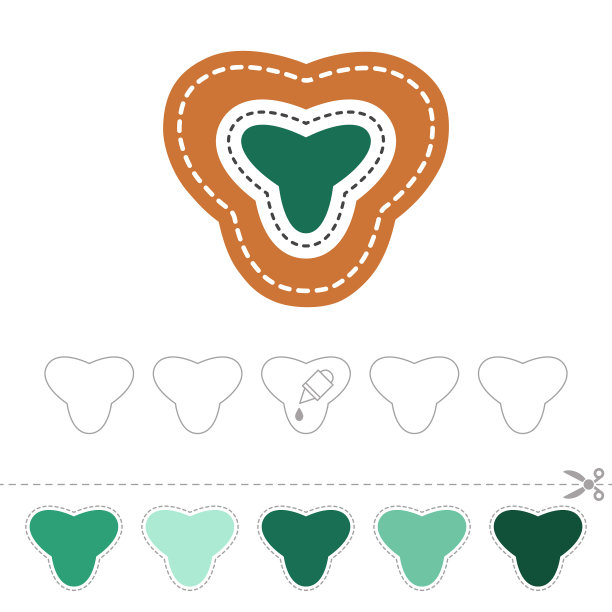 学习三叶剪纸和胶水图案图片下载