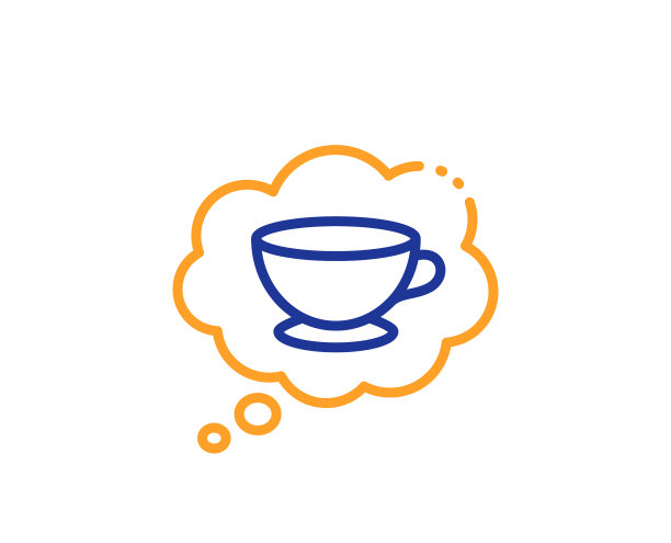 咖啡杯线图标热卡布奇诺手语演讲图片下载