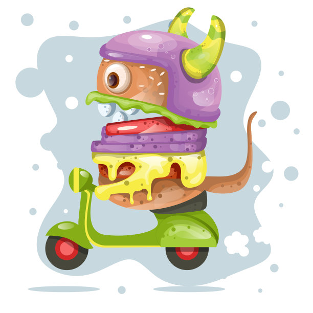 汉堡吉祥物角色设计图片下载