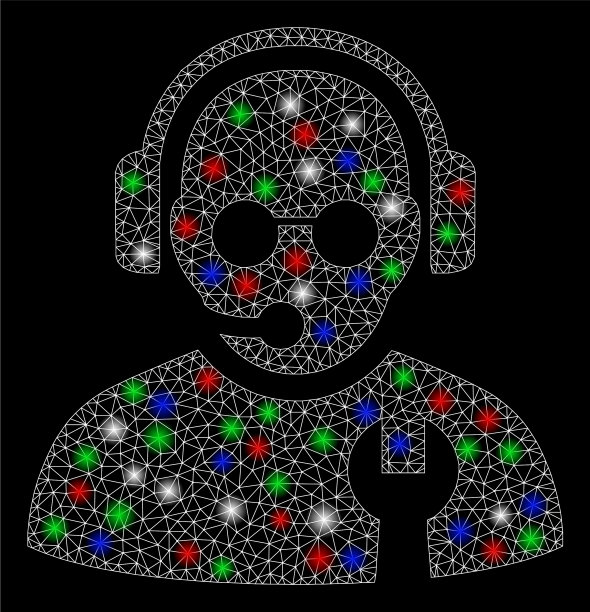 亮网钢丝架服务操作员用光图片下载