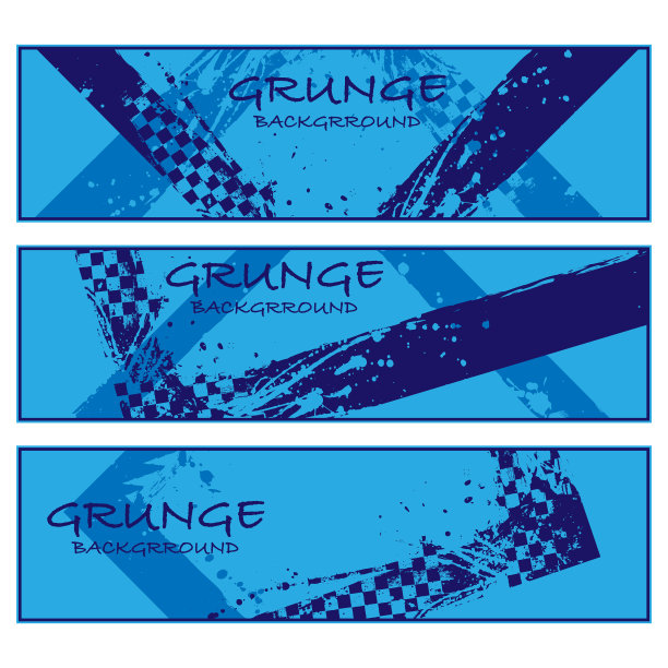 蓝色垃圾摇滚比赛横幅设置图片下载